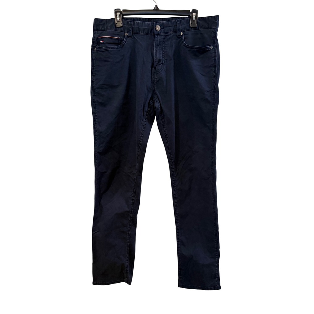 Tommy Hilfiger Mens Navy Blue Straight Leg Chino Pants 34x34